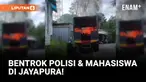 Truk Polisi Dibakar Mahasiswa saat Demo Kenaikan UKT di Papua