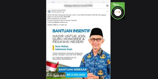 Cek Fakta: Tidak Benar Link Pendaftaran Bantuan Insentif Guru ASN dan Honorer