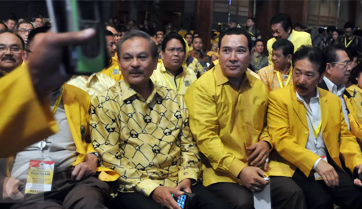 Hutomo Mandala Putra alias Tommy Soeharto ketika menghadiri pembukaan Rapimnas Golkar di JCC, Jakarta, Rabu (27/7). Rapimnas Golkar diselenggarakan 27 hingga 28 Juli 2016. (Liputan6.com/Johan Tallo)
