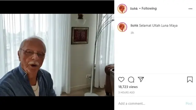 Laurens ucapkan ultah ke Luna Maya (Foto: Instagram/@lionhk)