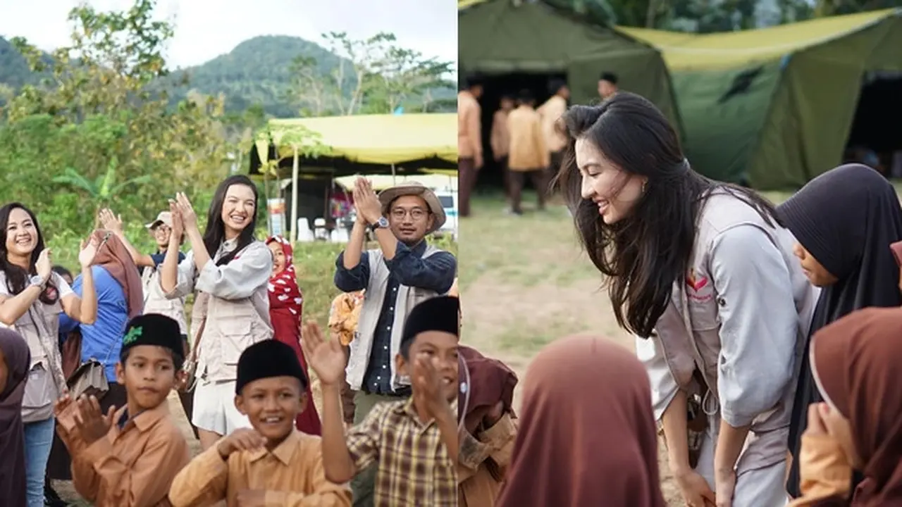 6 Potret Raline Shah Jadi Relawan di Lombok Barat, Rasakan Indahnya Kebersamaan