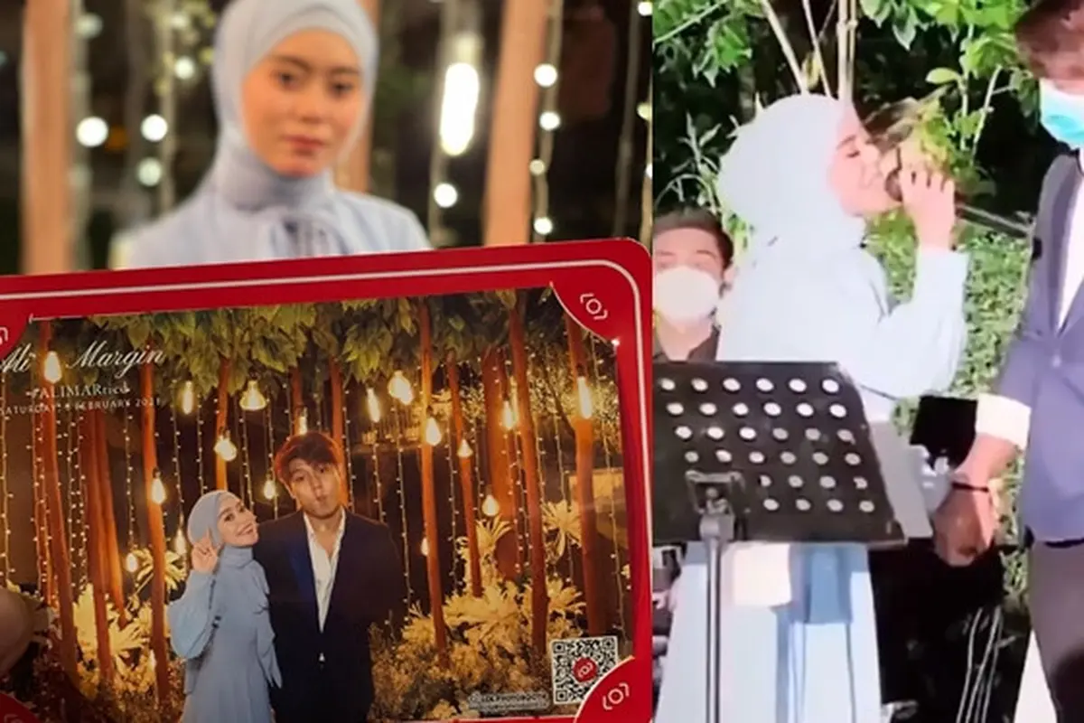 6 Potret Rizky Billar dan Lesty Kejora di Resepsi Pernikahan Ali dan Margin Wieheerm