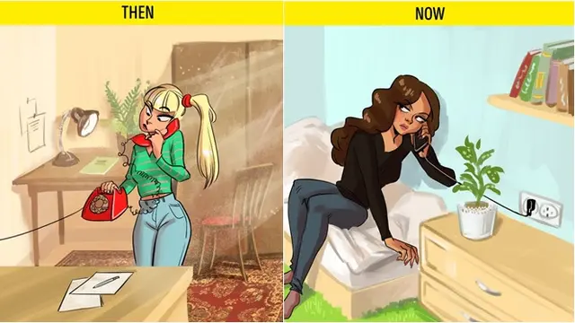 5 Ilustrasi Beda Zaman Dulu dan Sekarang Ini Bukti Manusia Kecanduan Gadget