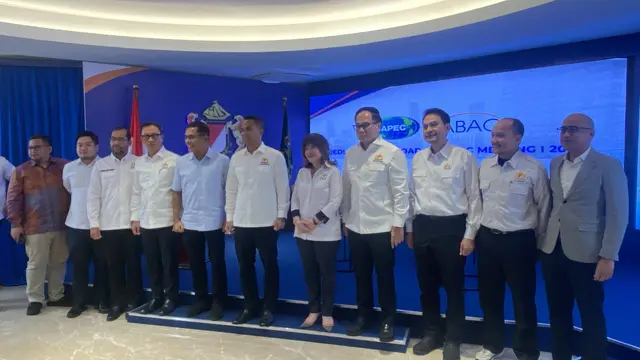 Pengurus Kamar Dagang dan Industri (Kadin) Indonesia  di Menara Kadin Indonesia, Senin (2/2/2026). (Liputan6.com/Tian)