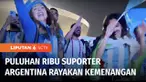 Setelah Argentina mengalahkan Prancis lewat drama adu penalti, puluhan ribu suporter Argentina yang datang ke Stadion Lusail bersuka cita. Mereka merayakan kemenangan dengan berjoget di luar stadion.