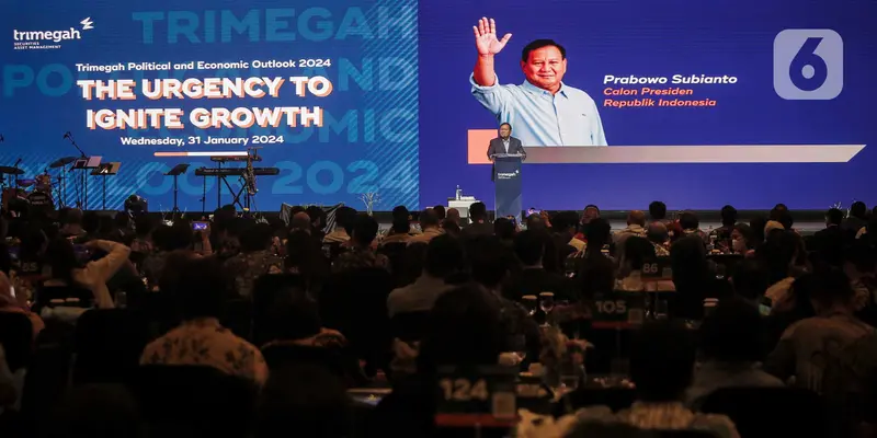 Prabowo Subianto Sampaikan Pandangan di Forum Trimegah Political and Economic Outlook 2024