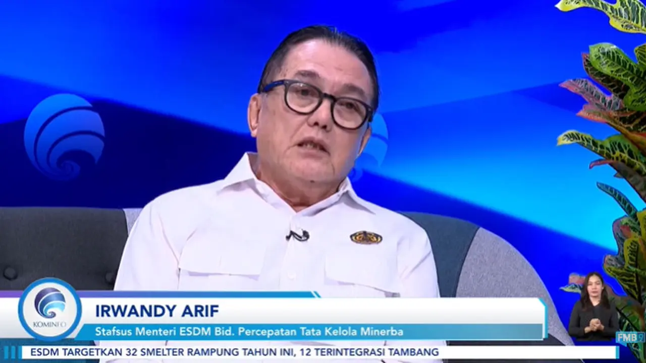 Staf Khusus (Stafsus) Bidang Percepatan Tata Kelola Mineral dan Batubara Kementerian ESDM, Irwandy Arif dalam diskusi Forum Merdeka Barat 9 Untung Rugi Larangan Ekspor Mineral Mentah, Senin (12/6/2023).