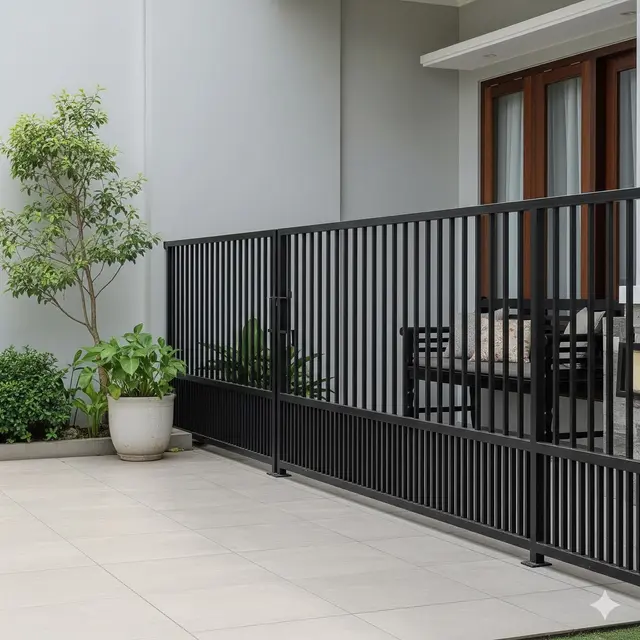 Pagar Besi Hollow Galvanis Minimalis Hitam