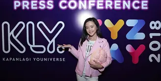 Tidak hanya diisi para senior yang telah malang melintang didunia maya, acara XYZ Day 2018 juga ada pembicara muda. Clarice Cutie nama gadis cantik berusia 11 tahun itu. (Bambang E Ros/Bintang.com)