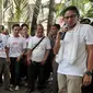 Calon Wakil Gubernur DKI Jakarta, Sandiaga Salahudin Uno saat menjelaskan visi dan misinya bila terpilih nanti, Jakarta, Selasa (6/12). Sandiaga Uno temui warga Jelambar untuk sosialisasi  visi misinya bila terpilih nanti. (Liputan6.com/Yoppy Renato)