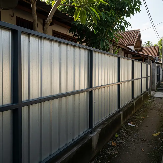 Pagar Rumah dari Seng (Gemini AI)