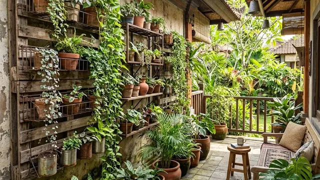 Vertical Garden Rustic untuk Teras Sempit