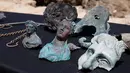 Barang-barang yang ditemukan Israel Antiquities Authority ( IAA ) disebuah kapal yang karam di pelabuhan kuno dari Taman Nasional Caesarea, Israel, 16 Mei 2016.Diperkirakan kapal itu berusia 1600 tahun. (REUTERS / Baz Ratner)