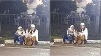 Momen mesra kakek-nenek setelah pulang tarawih, romantis jajan pinggir jalan. (Sumber: TikTok/@_piyo0o)