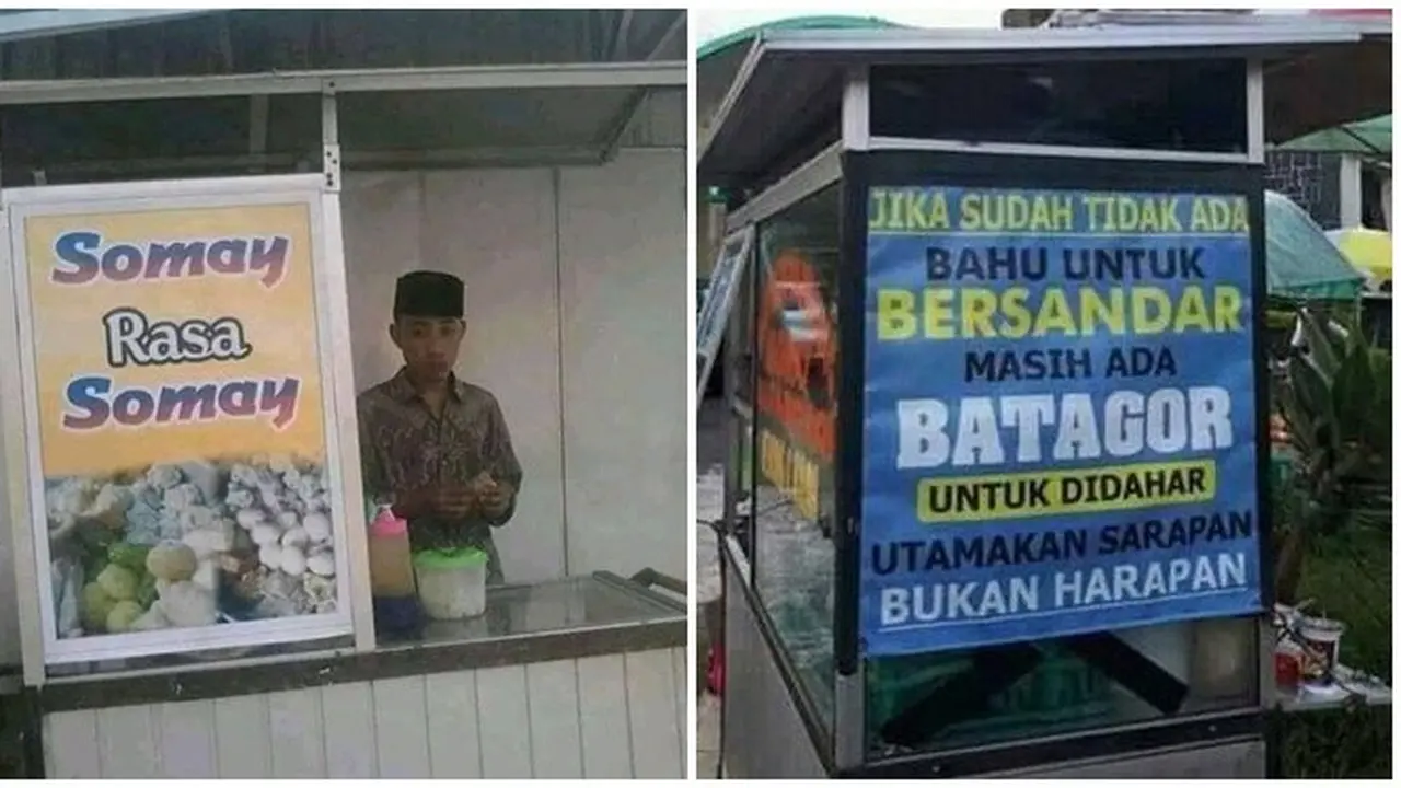 6 Tulisan Lucu di Tempat Jualan Siomay dan Batagor, Pembeli Tepuk Jidat