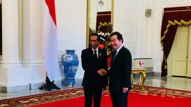Presiden Jokowi Terima Kunjungan PM Korsel di Istana Merdeka