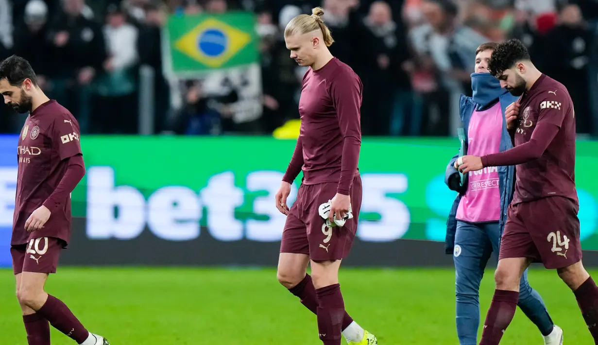 Dengan kekalahan ini, Man City berada di peringkat 22 klasemen sementara Liga Champions dan terancam gagal melaju ke babak berikutnya di kompetisi ini dengan hanya dua pertandingan tersisa. (AP Photo/Luca Bruno)