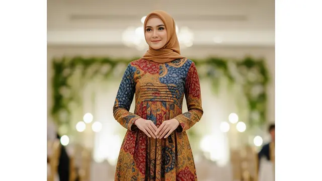 Model Gamis Batik Terbaru untuk Pesta