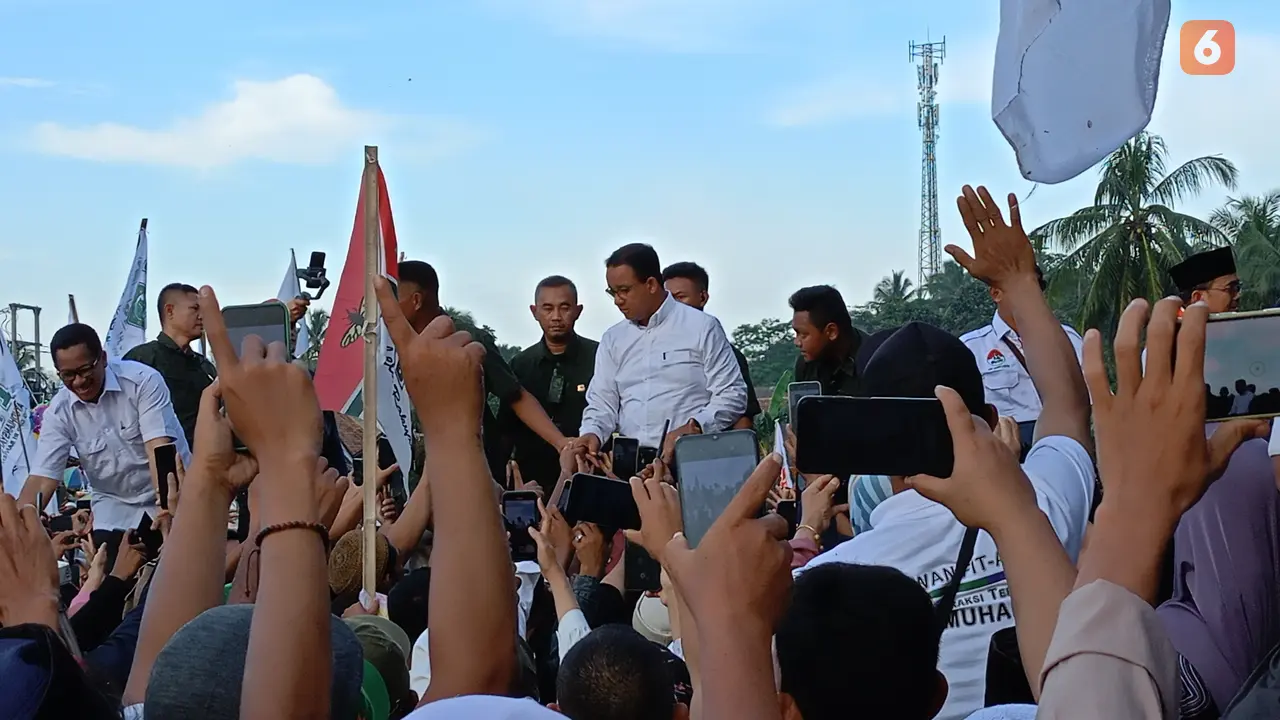 Anies Baswedan, Saat Kampanye Akbar di Serang, Banten. (Selasa, 30/01/2024). (Yandhi Deslatama/Liputan6.com).