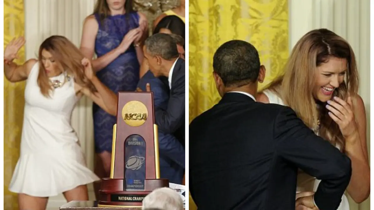  Gara-gara Nyaris Jatuh, Pebasket Putri Disalami Obama