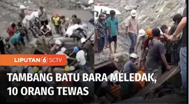 Sebanyak 10 orang tewas akibat ledakan tambang batu bara di Sawahlunto, Sumatra Barat, Jumat (09/12) pagi. Penyebab ledakan tambang batu bara masih dalam penyelidikan.