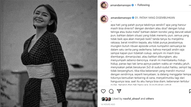 Unggahan Amanda Manopo soal Andin melahirkan di Ikatan Cinta (Foto: Instagram/@amandamanopo)