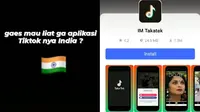 Aplikasi TikTok Versi India. (Sumber: TikTok/ @ikanmujairrr)