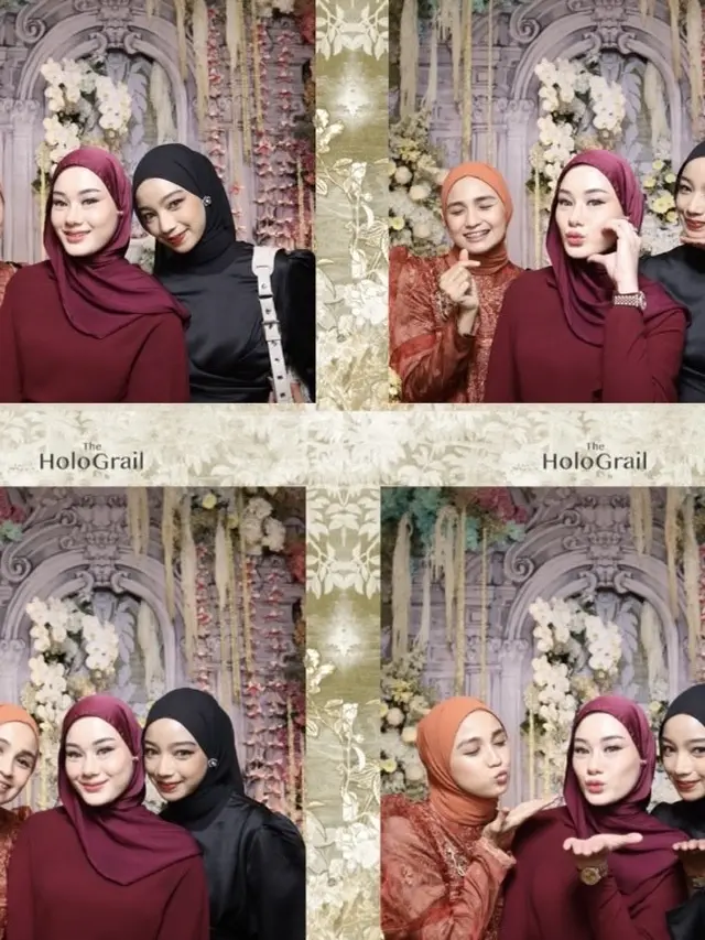 OOTD Artis Berhijab saat Hadir di Resepsi Pernikahan Febby Rastanty dan Ajat. [@dindahw]
