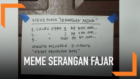 VIDEO: Ngakak, Warganet Bikin Meme Lucu Serangan Fajar Pemilu