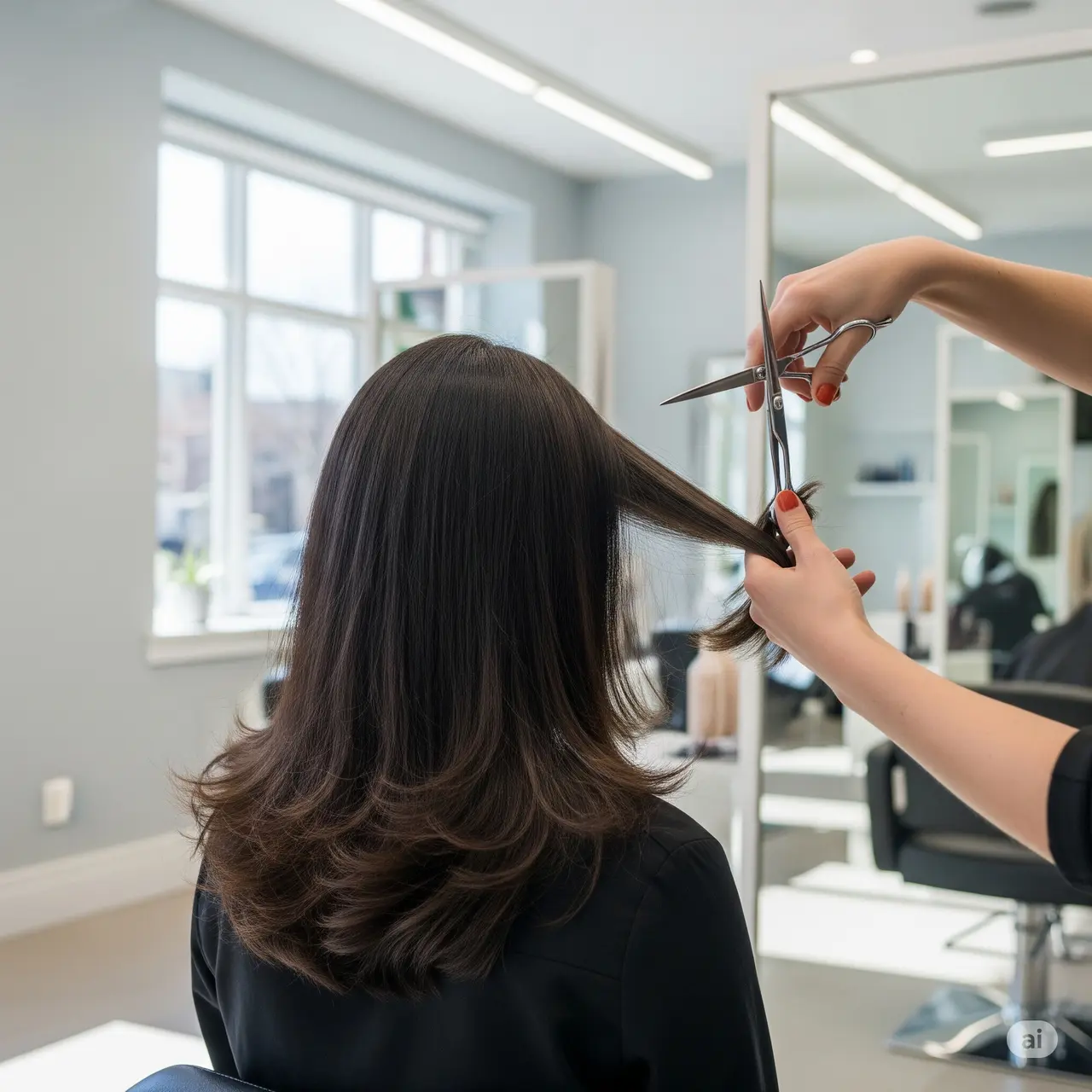 6 Model Rambut Layer Panjang Lurus Tampak Belakang yang Sedang Tren ...