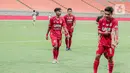 Gelandang Indonesia All Stars U-20, Brylian Aldama berselebrasi usai mencetak gol ke gawang Bali United U-18 pada pertandingan International Youth Championship (IYC) 2021 di Jakarta International Stadium, Jakarta, Selasa (19/4/2022). Indonesia All Stars U-20  menang 2-1. (Liputan6.com/Faizal Fanani)