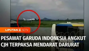Pesawat Garuda Indonesia yang mengangkut 450 jemaah calon haji embarkasi Makassar terpaksa mendarat darurat di Bandara Sultan Hasanudin Makassar, Sulawesi Selatan. Pesawat diduga mengalami masalah mesin dan mengeluarkan api sesaat setelah pesawat lep...