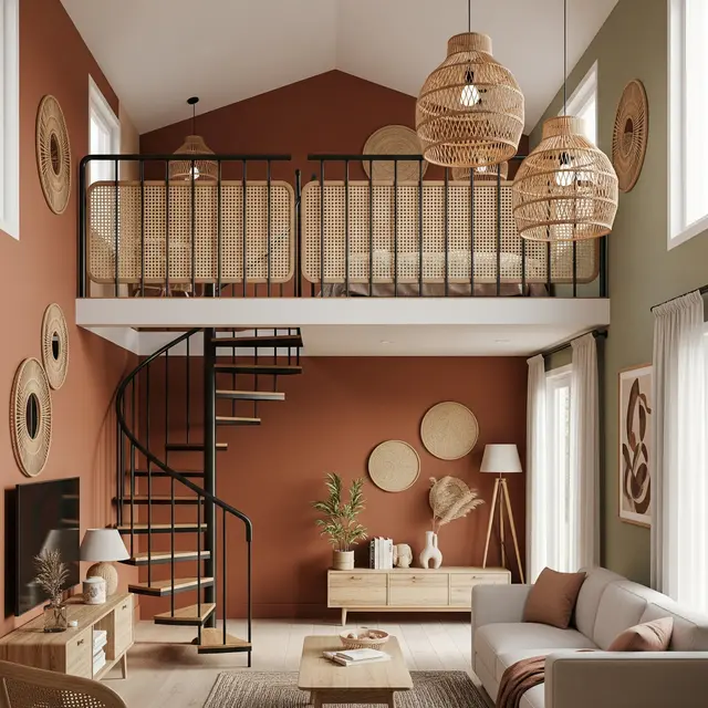 Desain Rumah Mungil Ala Villa dengan Mezzanine (Image by Gemini AI)