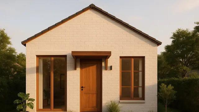 Model Rumah Kecil 6x9 Meter Kombinasi Batako dan Kayu