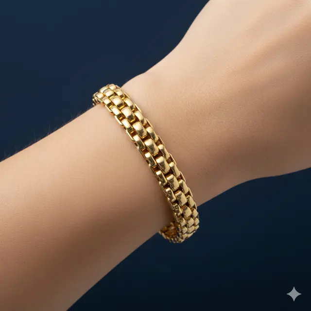 Model Gelang Emas 10 Gram 18 Karat Simpel yang Cocok Ibu Bekerja. Gemini