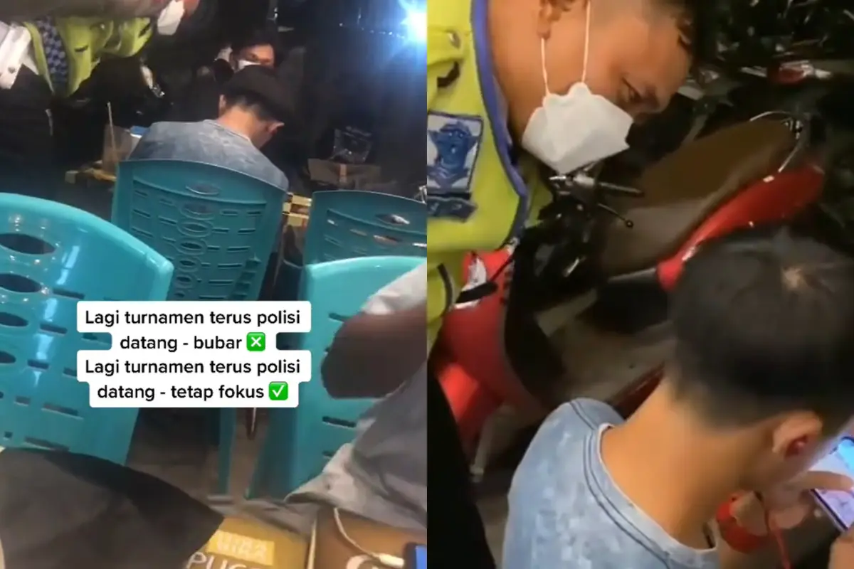 Keasyikan bermain gim online, pria ini tidak sadar tengah diamati polisi.