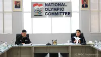 Menpora RI Erick Thohir melakukan rapat koordinasi dengan NOC Indonesia pada Senin (22/9/2025). (Dok. NOC Indonesia)
