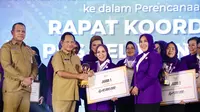 Menteri Dalam Negeri (Mendagri) Muhammad Tito Karnavian pada Rapat Koordinasi Nasional (Rakornas) Posyandu Tahun 2025 di Mercure Convention Center Ancol, Jakarta, Senin (22/9/2025).