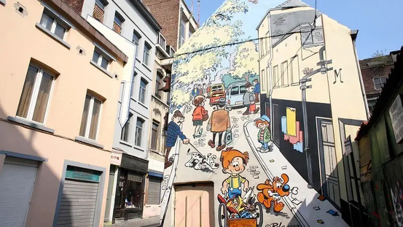 Rute Komik, Jalanan Dengan Mural Tokoh Komik di Belgia