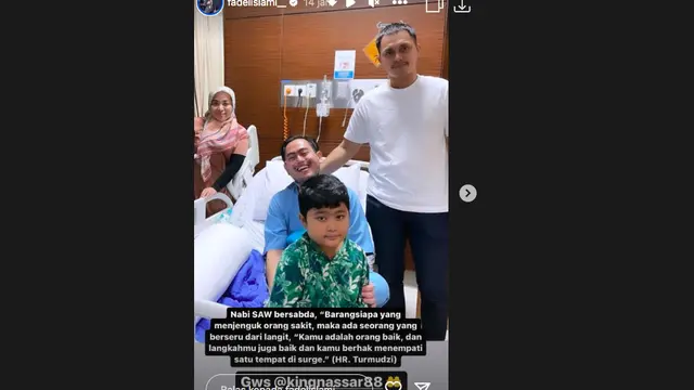 Muzdalifah Ajak Suami dan Anak-Anak Jenguk Nassar di Rumah Sakit, Captionnya Bikin Sejuk. (instagram.com/fadelislami_))
