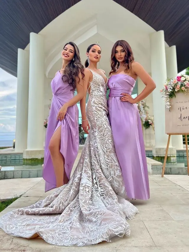 8 Pesona Cinta Laura Pakai Gaun Pengantin, Pose Bareng Bridesmaid Susan Sameh dan Jihane Almira