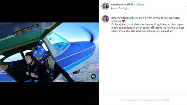 Coba Banyak Olahraga Ekstrem, Ini 7 Momen Natasha Wilona Sky Diving di Kanada