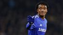 Juan Cuadrado didatangkan Chelsea pada Januari 2015 dari Fiorentina dengan biaya 31 juta euro. Sang pemain diketahui hanya bermain selama 6 bulan dengan mencatatkan 15 laga dan menciptakan 1 assist. Cuadrado kemudian dipinjamkan ke Juve pada 2017 sebelum akhirnya dipermanenkan. (AFP/Justin Tallis)