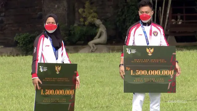 Presiden Joko Widodo atau Jokowi terima atlet-atlet yang telah berjuang di ajang Olimpiade Tokyo 2020. Jokowi pun berikan bonus dan hadiah bagi seluruh atlet dan yang tim yang terlibat dalam perhelatan internasional tersebut.