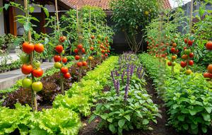 Ide Kebun Mini Rumah yang Menjaga Ketersediaan Sayur Selama Minggu Model Kebun dengan Metode Tumpang Sari/ Ilustrasi AI