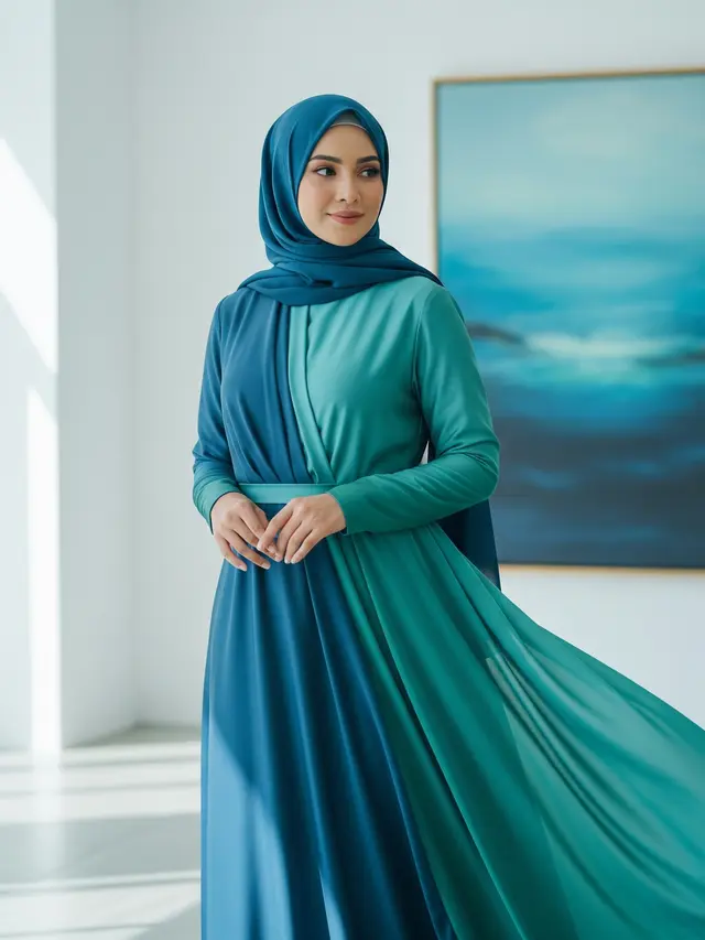 Hijab dan Dress Analogous (Gemini AI)