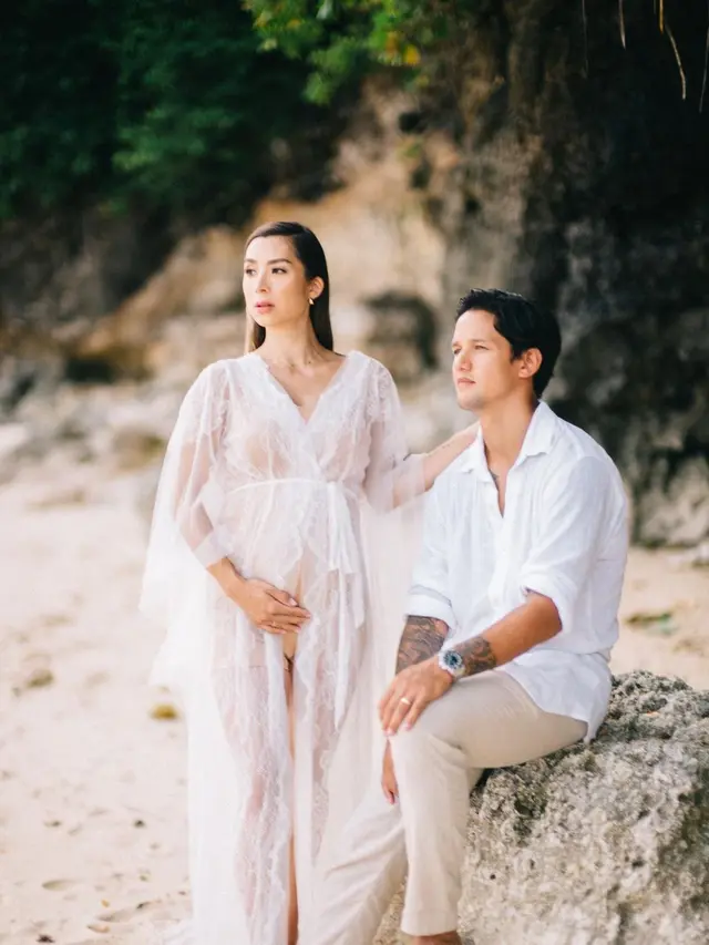 6 Potret Maternity Shoot Jennifer Bachdim, Romantis Bareng Irfan Bachdim