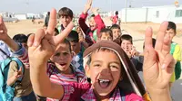 Anak-anak di Kamp Zaatari di Yordania (UNESCO).