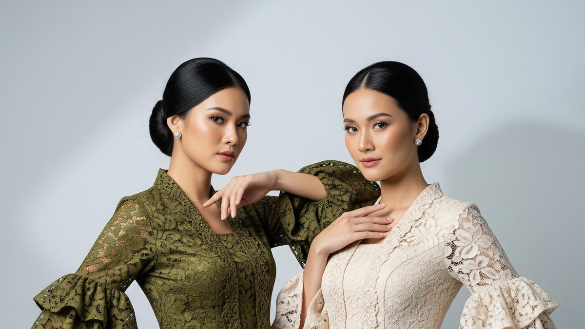 8 Model Kebaya Brokat Lengan Balon: Tren Fashion Tradisional yang Menawan