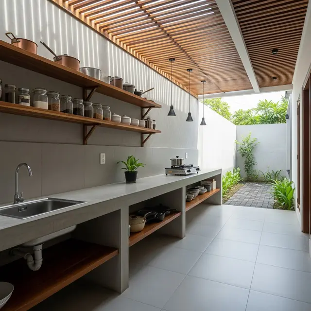 Model Dapur Semi Outdoor Sederhana tapi Mewah